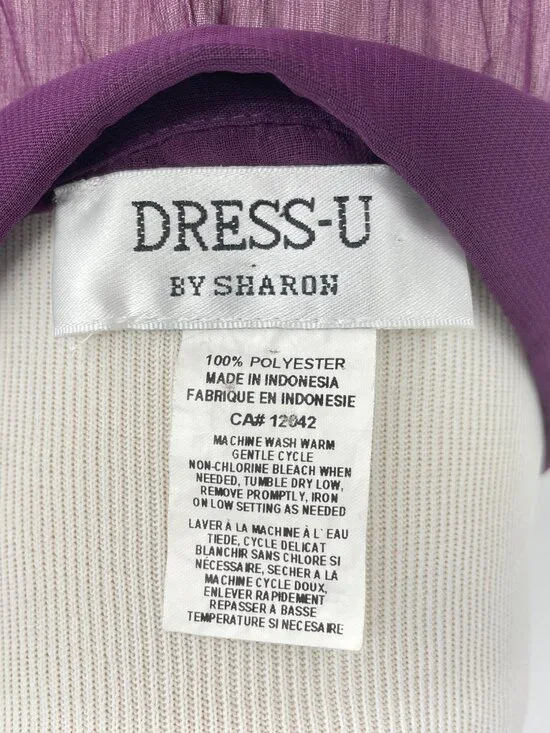 Vintage Dress-U Plum Purple Crinkle Blouse Bell Sleeve Whimsigoth Large - Picture 7 of 8